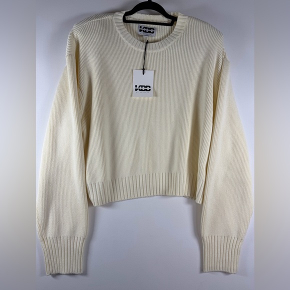 KBB by KAHLANA Women's Long Sleeve 'The Shoulder Pad Sweater' - Cream L - Picture 5 of 9